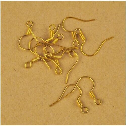 1000pcs Gold Plated French Earring Hooks Findings Ear Hook Wire Earring Clasps For Jewelry Making