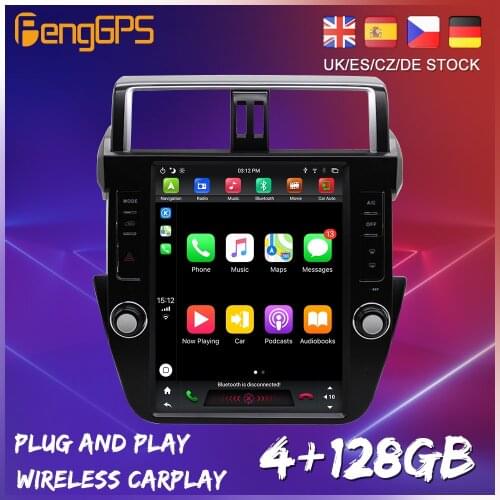 128GB Android 9.0 Tesla Vertical Screen For Toyota Land Cruiser Prado 150 2014-2017 CarPlay GPS Radio Auto Stereo Head Unit