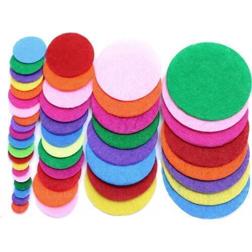199 Pieces Circular Wool Felt Diy Crafts for Kids Felt Leaves Felt Trees Appliques Scrapbooking Material Home Decor Sewing Patch