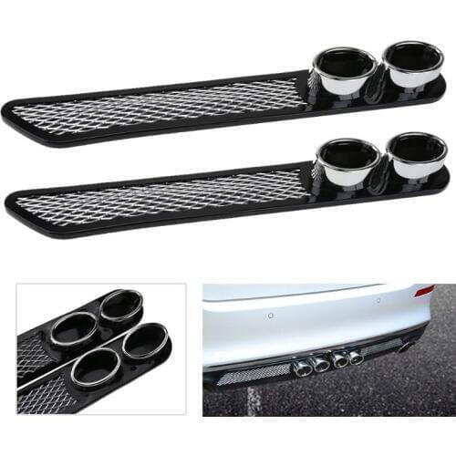 2pcs Car Plastic Dual Exhaust Tail Pipe Rear Fender Exterior Decorative Stickers for Universal Car High Quality Car Styling