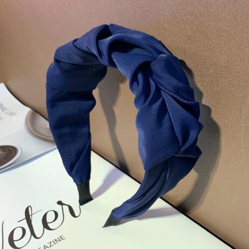 2020 Vintage Solid Flod Bezel Hair Band Women Headband Girls Hair Accessories Hoop hair Clips Hairband opaska do wlosow diademas