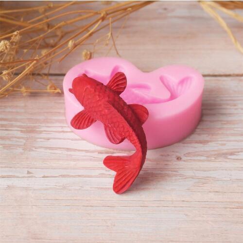 3D Goldfish Fish Silicone Mold Fondant Chocolate Mould Candy Cake Molds Gum Paste Baking Molds DIY Decoration Tools