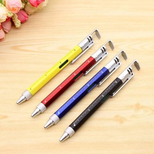 6in1 Multi-functional Tool Tech Ballpoint Pen 6 In 1 Ballpoint Pen Screwdriver Touch Screen Stylus Screwdriver Ruler Pens 5ml