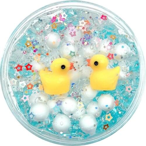 60/100ml Cute Duck Foam Ball Plasticine Mud Clay Adults Stress Relief Toys Slime Clay Kids Toys Soft Clay for Kids Slime Toy