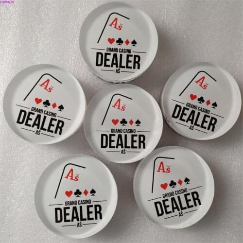 Acrylic dealer button all in