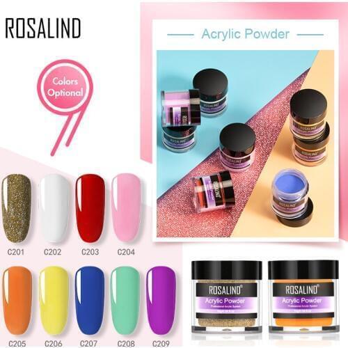 ROSALIND Acrylic Powder Poly For Gel Nails Extension Builder Crystal Dipping Powder Nail Art Carving Decoration For Manicure