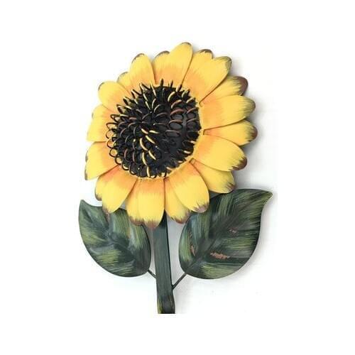 AMERICAN COUNTRY RETRO IRON SUNFLOWERS DECORATIVE HOOK SHOP WALL MURAL DECORATION HANGINGS HOME DECORATION HANGER ACCESSORIES