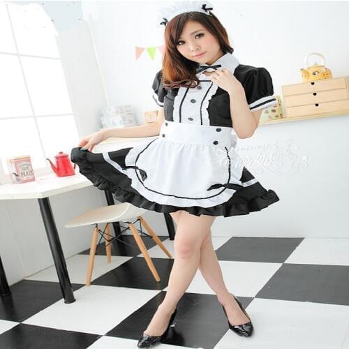 Anime Akihabara Classic Black and White Maid Cosplay Costumes Women Maid Uniform Dress