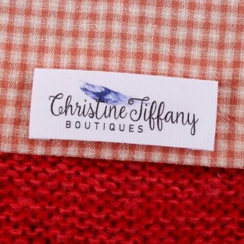 Custom Printed Satin Tags with your Logo, Sew in Collar or Seam, Fabric Garment Label, Personalized Design Sewing Size(MD2066)