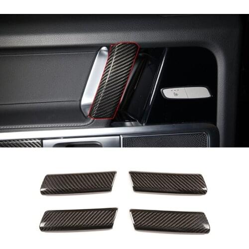 Real Carbon Fiber Interior Door Armrest Protective Cover Sticker For Mercedes-Benz G-Class G500 G63 2019-2020 Car Accessories