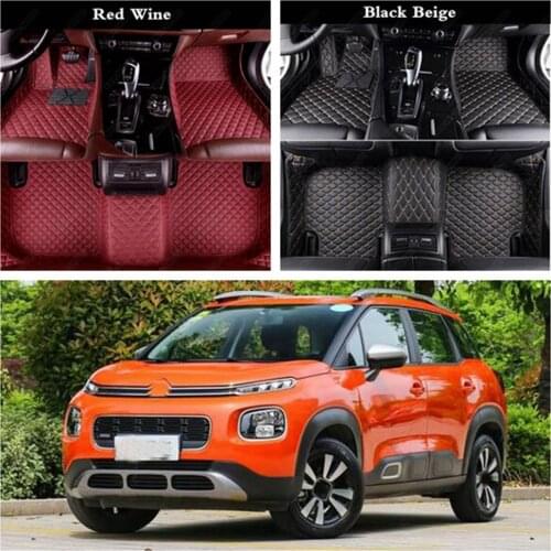 Car Foot Mat for Citroen C4 Picasso C4 Aircross Citroen C4 C5 C6 Leather Auto Floor Mat Custom Auto Carpet Cover Car Floor Mats