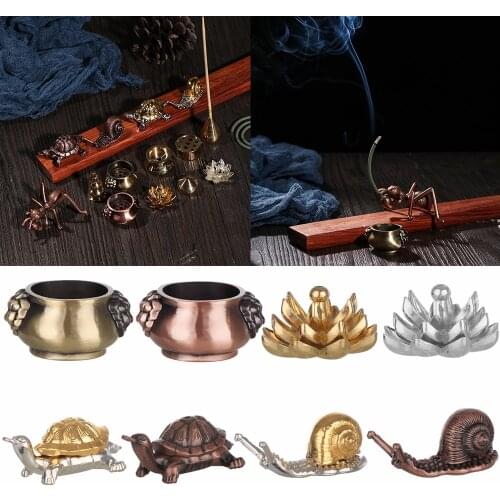 Buddhism Gadgets Ash Catcher Joss-stick inserted Incense Holder Mini Cafe Ornament Copper Censer For Home Decor Supplies