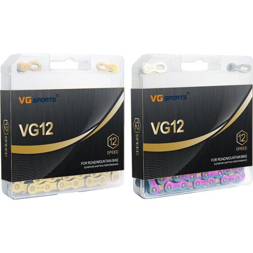 VG Sports Bicycle Chain 12 Speed Carbon Steel 126 Links Half Hollow Chains Ultralight Mountain Road Bike Chain Bike Parts
