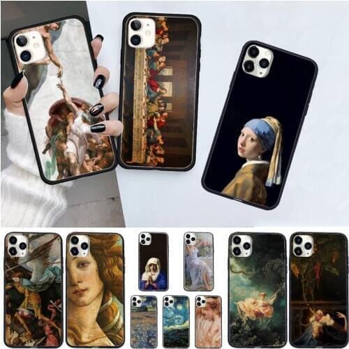 Famous painting Artistic aesthetics luxury Phone Case coque for iPhone 11 12 pro XS MAX 8 7 6 6S Plus X 5S SE 2020 XR