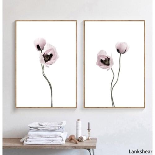 Blossoming Pink Flower Art Poster Nordic Canvas Botanical Print Scandinavian Wall Picture Painting Modern Living Room Decoration