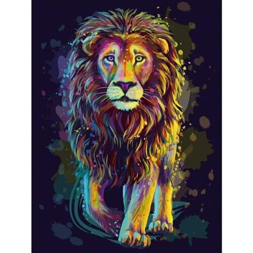 DIY 3D Diamond painting lion Full Round Diamond mosaic animal Full Square Diamond embroidery Cross stitch Cartoon