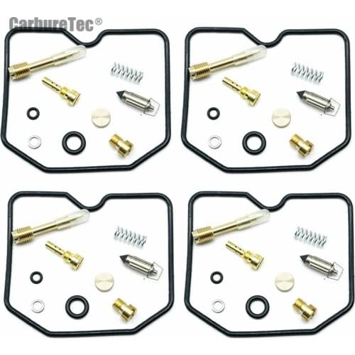 For Kawasaki ZG1200 Voyager XII 1986-2003 ZG 1200 Carburetor Repair Kit Carb Main Slow Jet Chamber Seal Float Vavle Parts 4 Sets