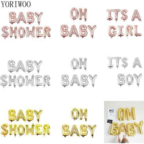 YORIWOO OH BABY Gender Reveal Letter Foil Balloons Its a Boy Girl Baby Shower Favors Birthday Party Decorations Kids Babyshower