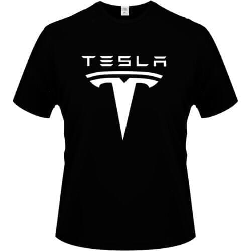 New Tesla Mens Summer Digital Print T-Shirt Backing Shirt Breathable Solid Casual Top