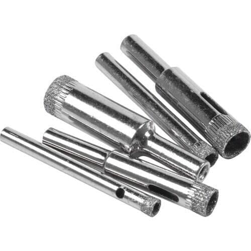 Hot 5Pcs Diamond Coated Core Hole Saw Bit Set Tool For Tile Marble Glass Ceramic 6/8/10/12/14 Mm