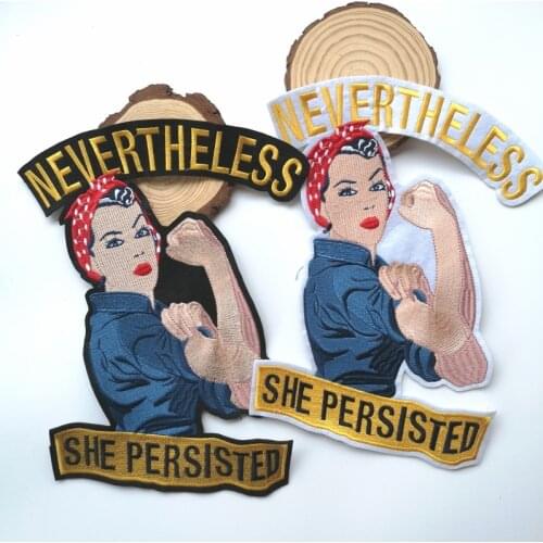 GUGUTREE embroidery big woman patch girl letter patches badges appliques for clothing DX-21