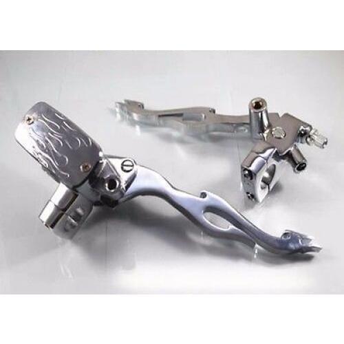 Chrome Flame 1" 25mm Brake Clutch Lever for Harley Honda Kawasaki Suzuki Yamaha VTX