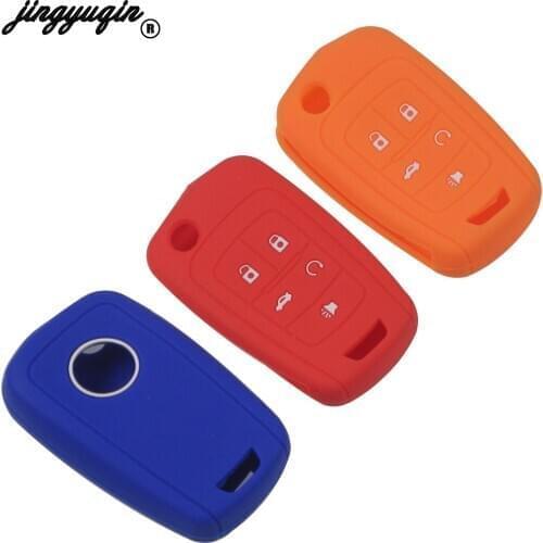 Jingyuqin 10pcs 5 BTN Silicone Car Remote Key Fob Shell Cover Case For Chevrolet Camaro Equinox Impala Malibu Holder Protector