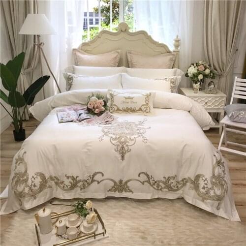 Egyptian Cotton Bedsheet set Quilt/Duvet cover Bed set Pillowcase Oriental Embroidery Luxury Bedding set Queen King size 4Pieces