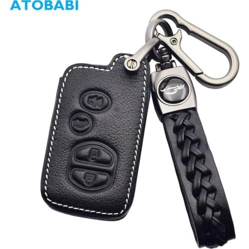 Leather Car Key Cases 4 Buttons Smart Remote Control Cover For Toyota Avalon Camry Corolla Aurion Highlander Land Cruiser Venza