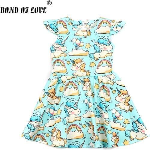 Summer Girls Dresses Long Tulle Teen Children Dress Elegant Clothing Kids Unicorn Print Dresses For Girls Princess Wedding Gown