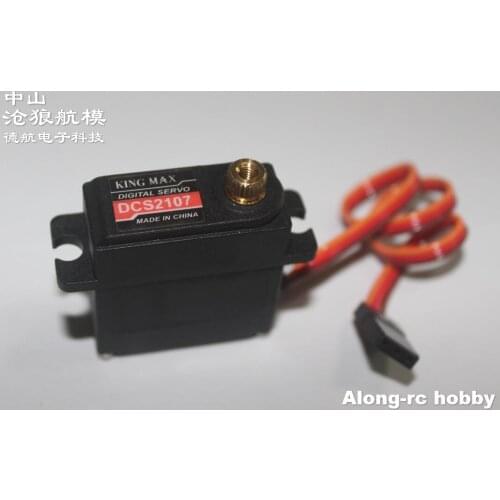 FREE SHIPPING 2PCS Kingmax DCS2107 Aluminium Metal Gears Mini Servo Digital High Torque and Quick respond RC Servo for rc plane