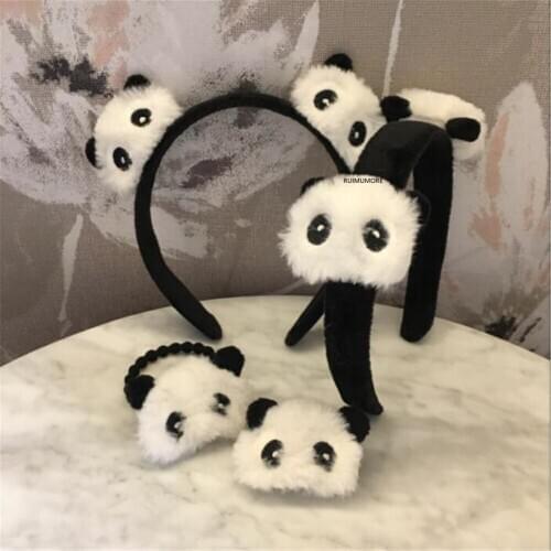 Sweet Mini Little Panda Accessories Animal Stuffed Plush TOY - Hairtie , Hairband Doll