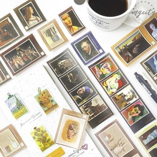 3 Sheets Van Gogh Series Mini Paper Sticker Decoration Diy Ablum Diary Scrapbooking Label Sticker Stationery