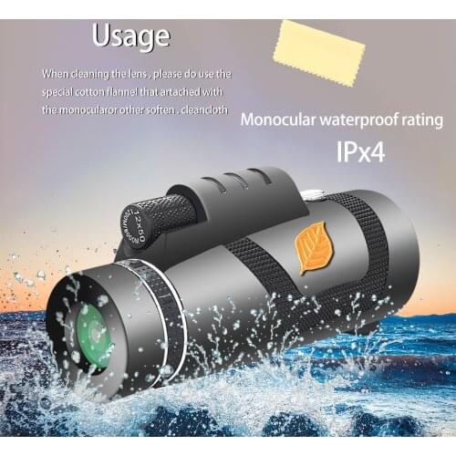 Phone Telescope Set Photography Mobile Phone 12X50 Monocular Tripod Spring Clamp Kit, Monocular, Tripod, Clamp