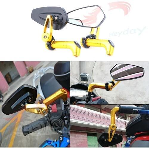 Motorcycle Mirror 22mm 7/8" Motorbike Handlebar End Side Rearview Mirror Cafe Racer Retroviseur For YAMAHA YZF r25 SUZUKI Gn 125