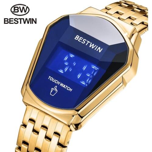 Top Brand 2021 Mens Watches Digital Watch Touch Screen LED Display Electronic Stainless Steel Men Clock smart watch for men