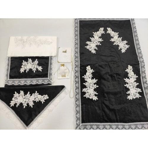 French Filet Lace Velvet Prayer Team Bundle Set Black