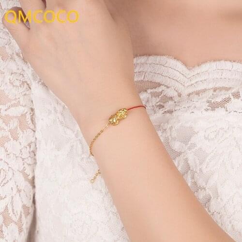 QMCOCO 2021 New Fashion Bracelet Hand Knitting 925 Silver Geometric Animal Pendants Lucky Bracelet For Men Woman Birthday Gifts