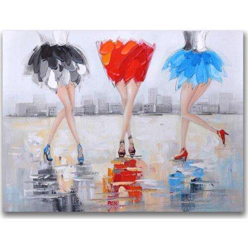 New Style Abstract Oil Painting on Canvas Walking Models For Home Decoration Wall Art