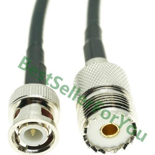 RG58 Crimp Cable BNC Male Jack to UHF SO239 Female Plug RF Coaxial Coax Wire Connector 15cm 20cm 30cm 50cm 100CM