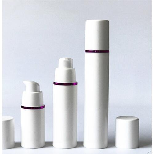 Wholesale 200pcs/lot Makeup Empty Lotion Airless Bottles Silver Gold Line DIY Cosmetic Container Serums Dispenser 15ml 30ml 50ml