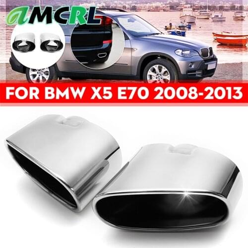 Pair Chrome Car Exhaust Dual Tail Pipe Muffler Tip For BMW X5 E70 2008 2009 2010 2011 2012 2013 Exhaust Tail Tip Pipe Muffler