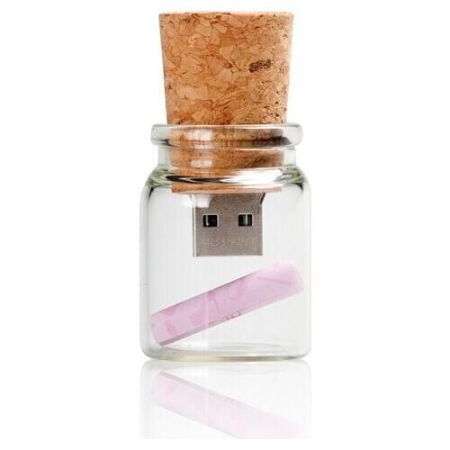 Full Capacity Glass Drift Bottle Cork USB Flash Drive 3.0 8GB 16GB 32GB Special Gift For Lovers Pendrive 64GB 1TB 2TB Pen Drive