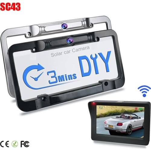 USA license plate frame car reverse camera 170 backup parking Rearview Reverse camera wireless
