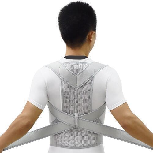 Silver Posture Corrector Brace Shoulder Back Spine Support Belt Corset Orthopedic Shoulder Back Postural Correction Belt