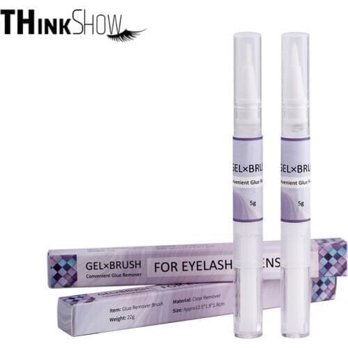 THINKSHOW 5ML Eyelash Extension Glue Remover Pen No Odor Eyelashes Glue Remover Brush Makeup Tools