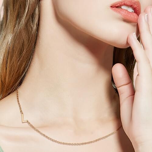 Skyrim A-Z Alphabet Capital Letter Necklace for Women Gold Color Stainless Steel Choker Chain Necklaces Jewelry Gift 2021