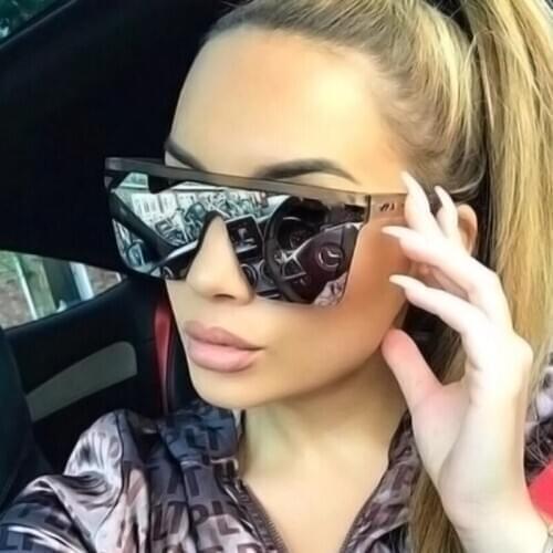 Women Oversized Square Sunglasses 2019 New Fashion Brand Designer Men Vintage Big Frame Eyewear For Outdoor Oculos UV400