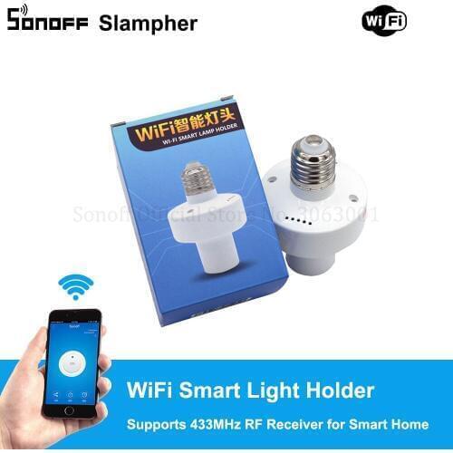 Sonoff Slampher RF 433MHz Wifi Smart Light Holder E27 Universal WiFi Light Lamp Bulbs Holder Supports RF Receiver for Smart Home
