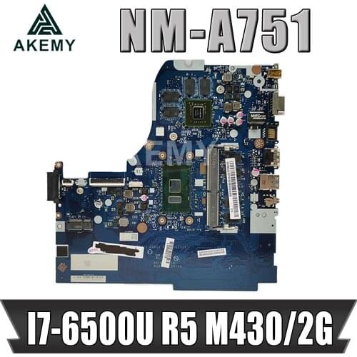 High quality NM-A751 for Lenovo Ideapad 310-14ISK Laptop Motherboard FRU:5B20L35707 I7-6500U R5 M430/2G DDR3L 2GB 100% Tested